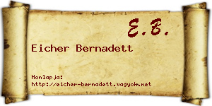 Eicher Bernadett névjegykártya